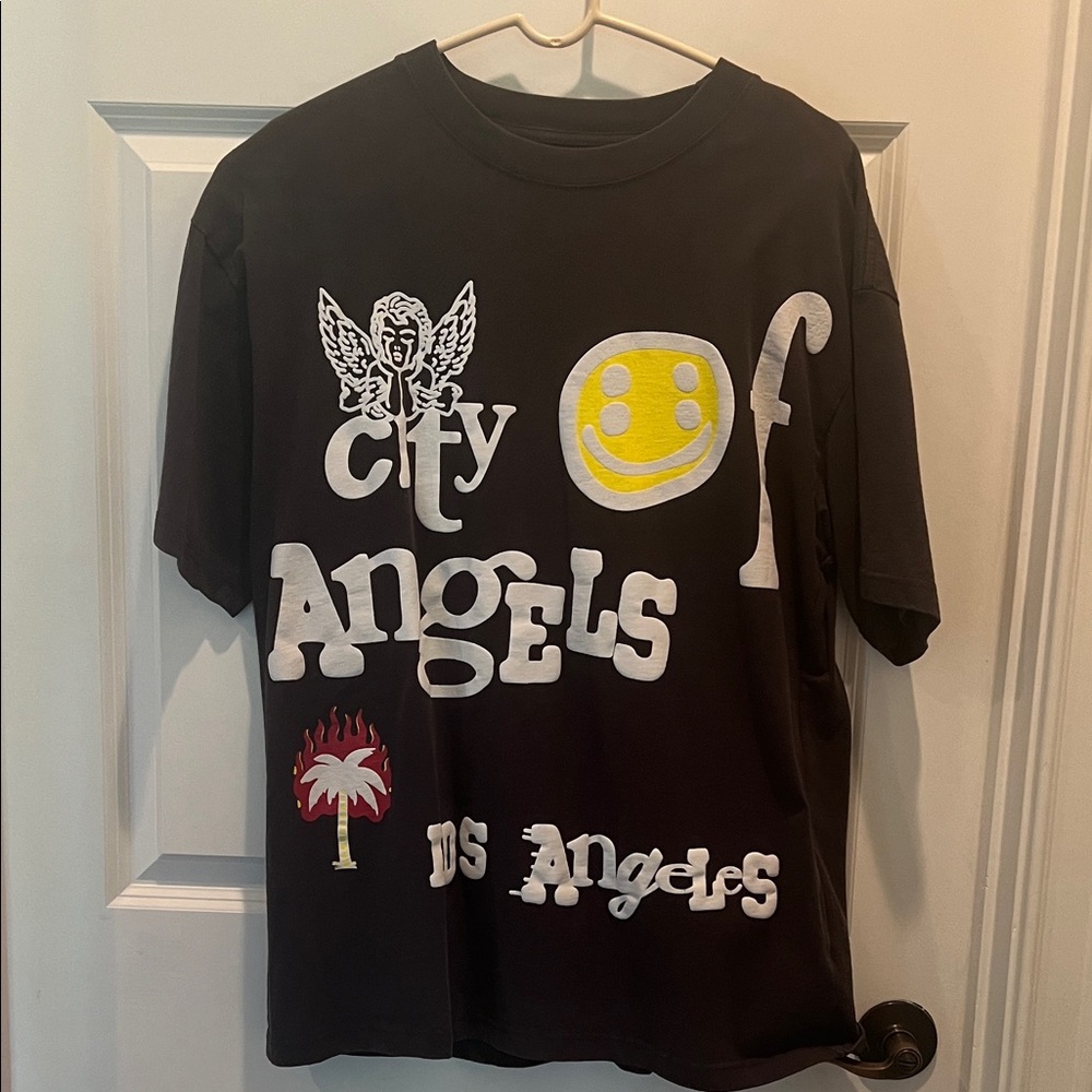 City of Angels Graphic Men’s T-Shirt - Black with White & Yellow Prints